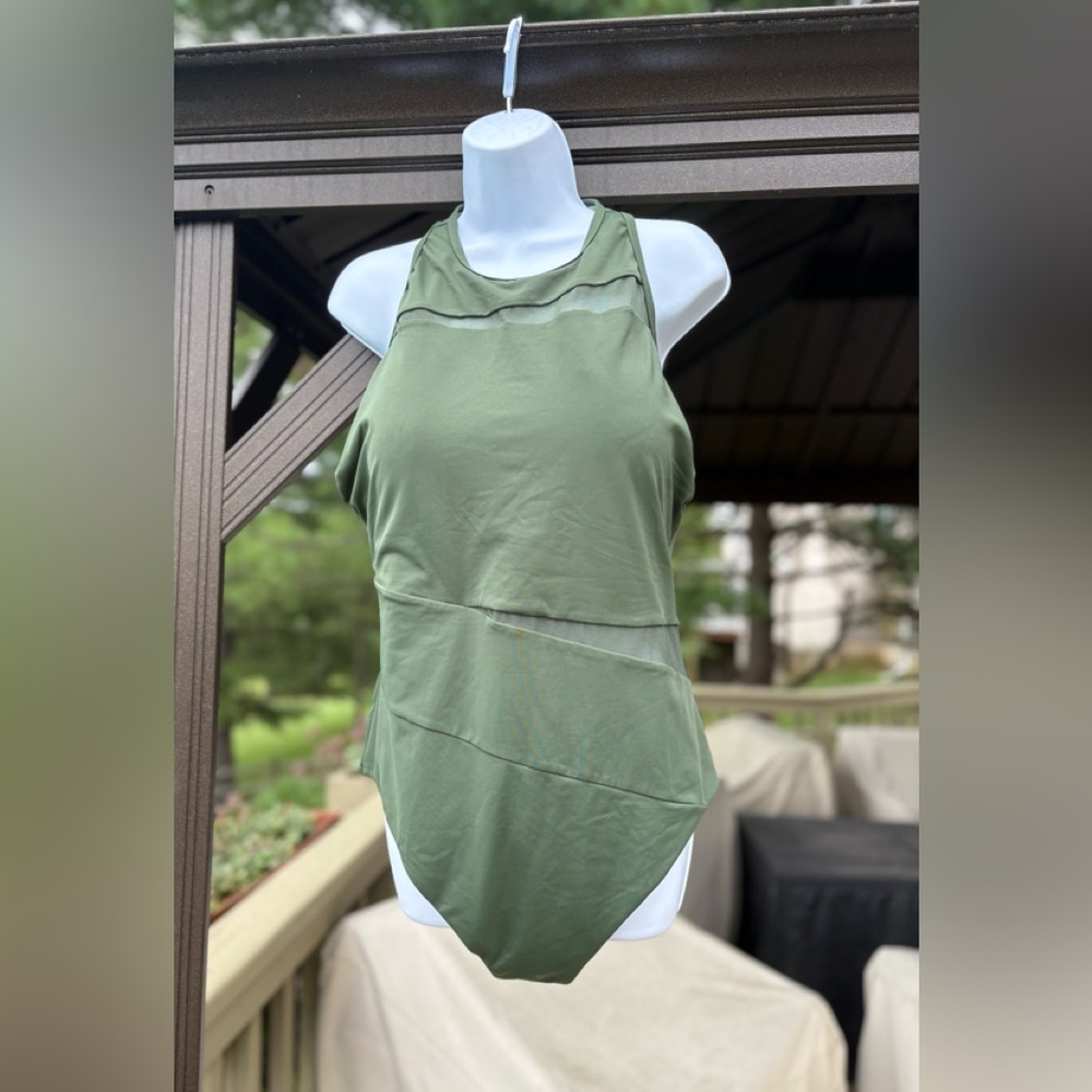 SWIMSUIT FOR ALL Olive Green Swimsuit, Size: 20